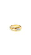 Marquise Stone Signet Ring in Gold Vermeil. Sleek and stylish gold signet ring, modern jewellery