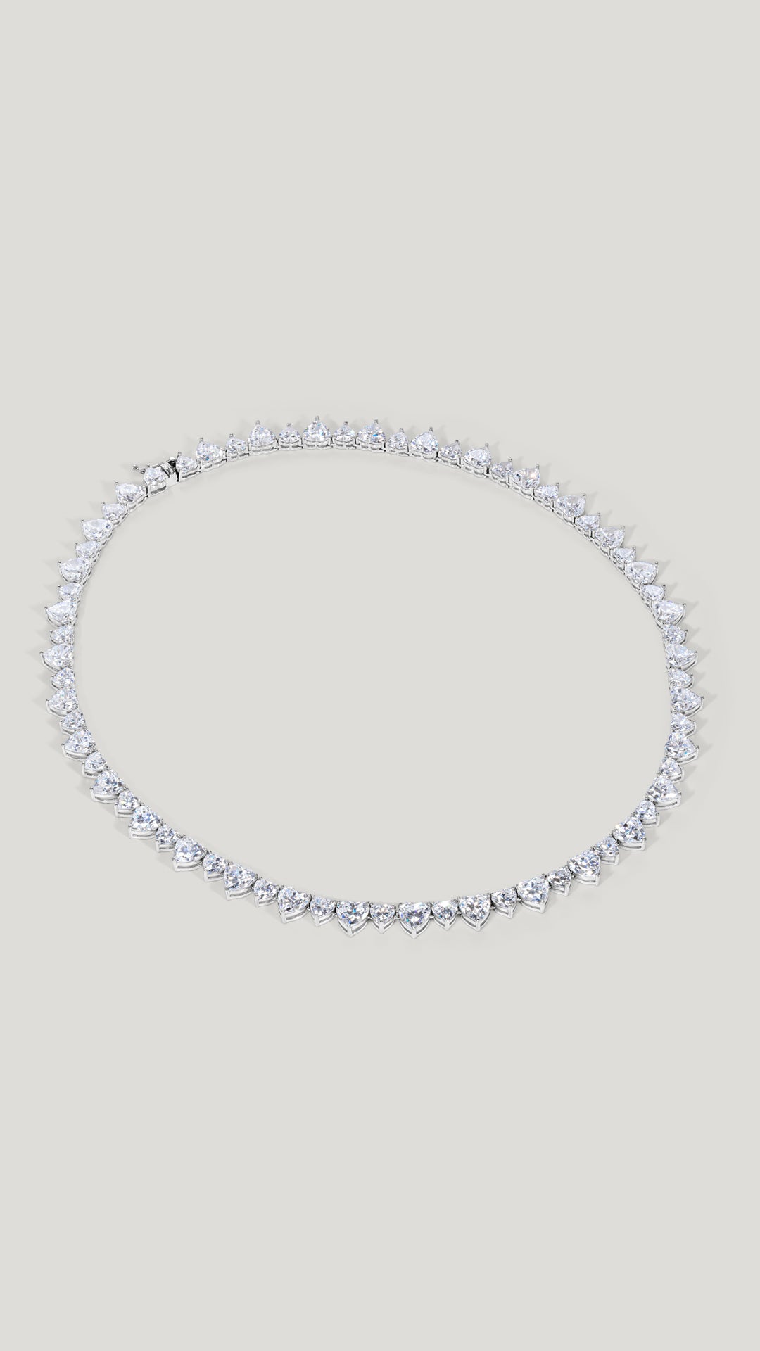 Camden Heart Line Necklace White Gold Plated