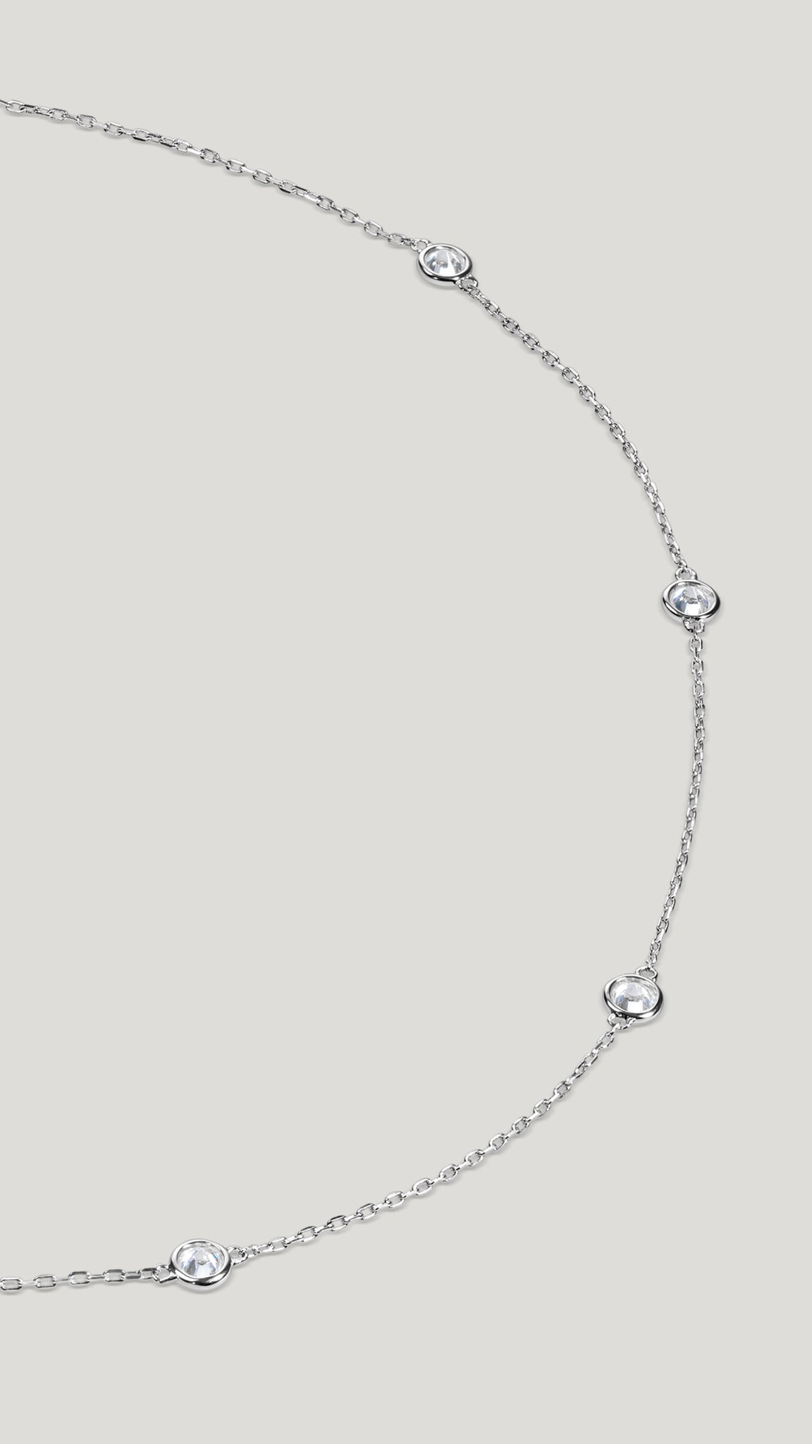 Petra Necklace White Gold Plated