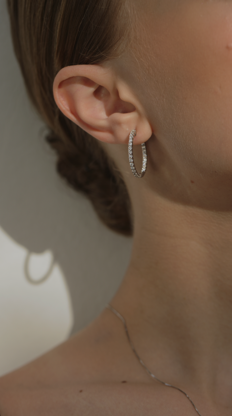 Cassia Small Hoop Earrings Sterling Silver