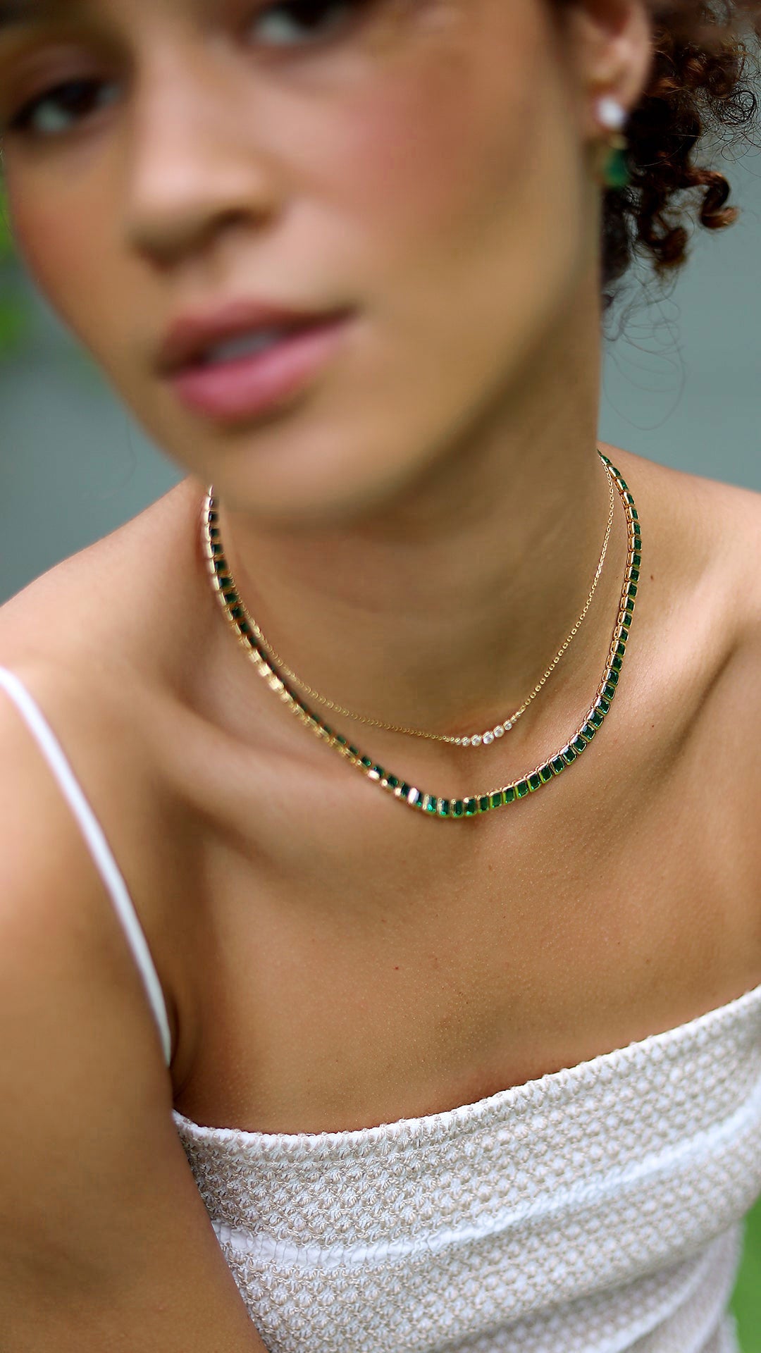 Cassidy Emerald Green Necklace Gold Vermeil