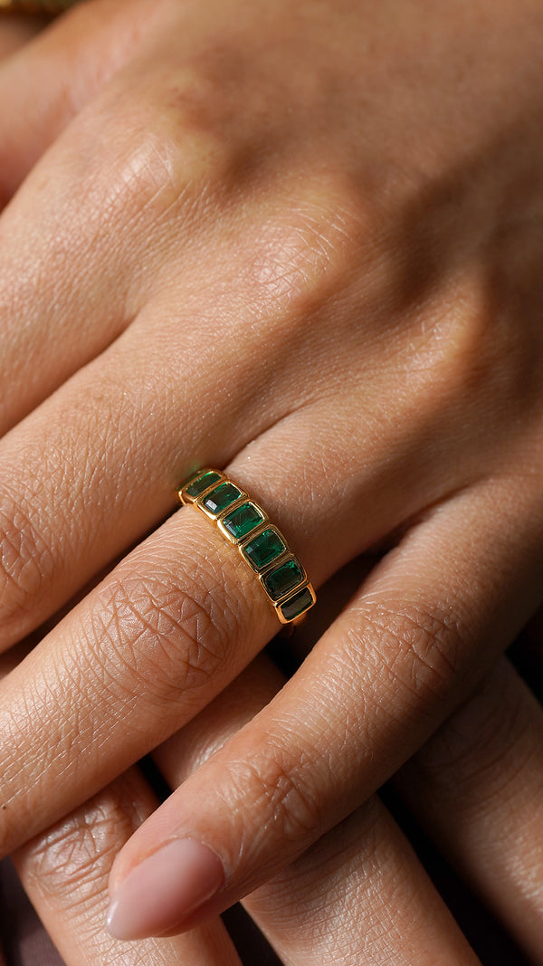 Cassidy Emerald Green Ring Gold Vermeil