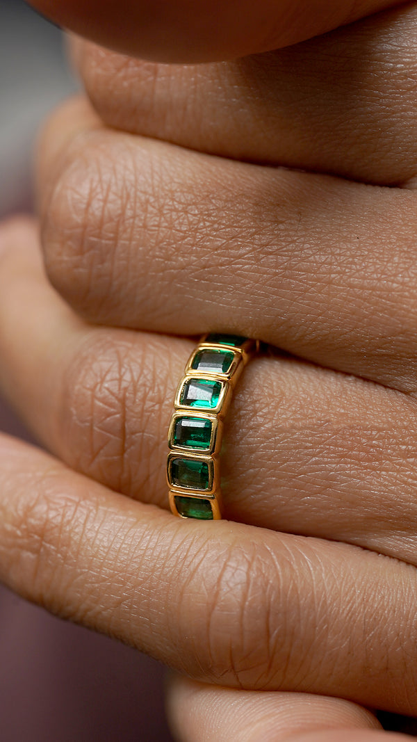 Cassidy Emerald Green Ring Gold Vermeil