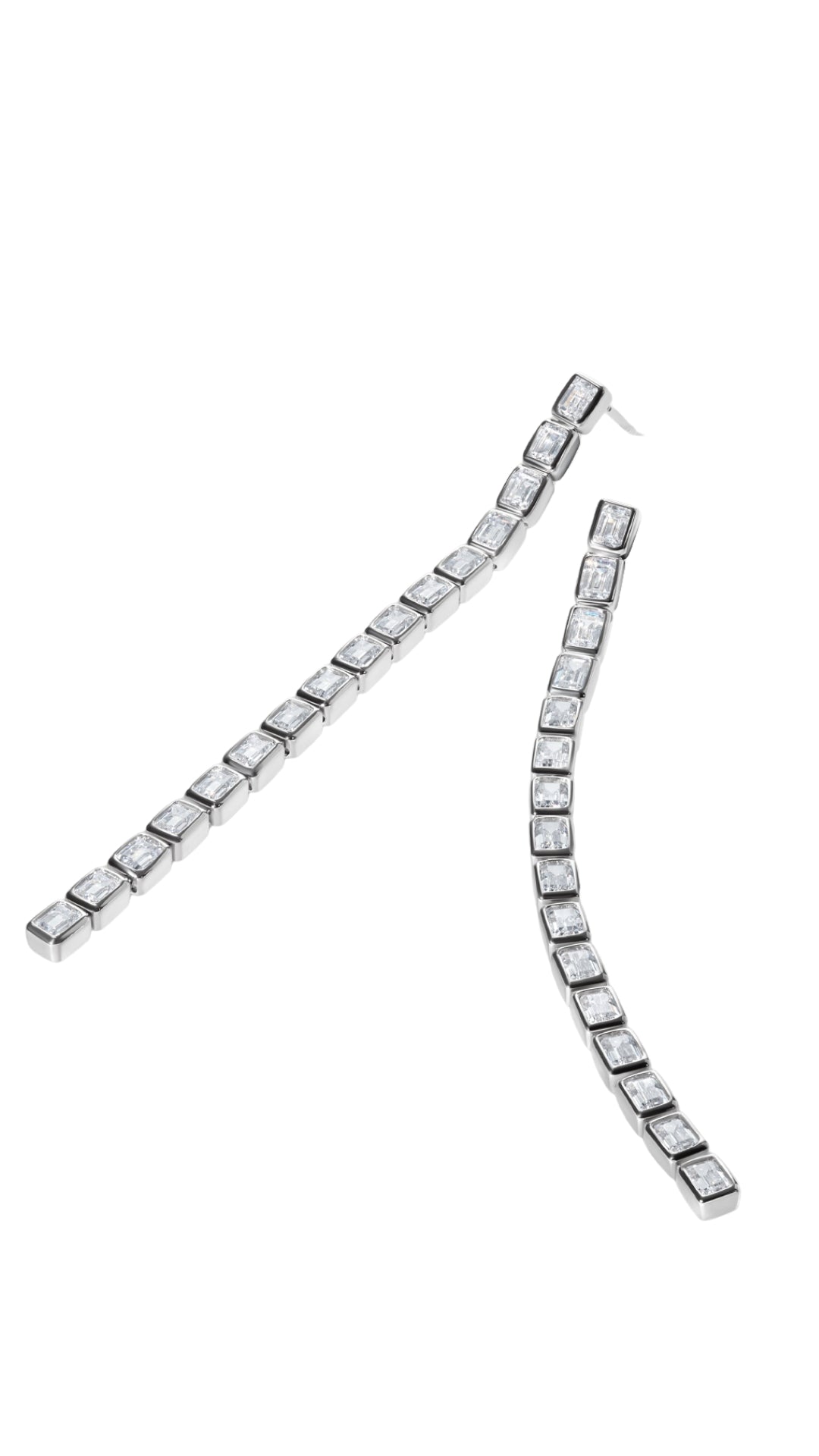 Sterling silver bezel set drop earrings for women