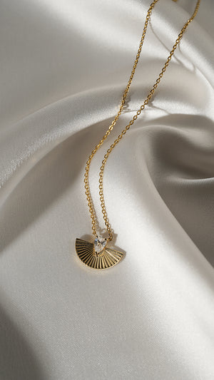 Celene Fan Necklace 18K Gold Vermeil