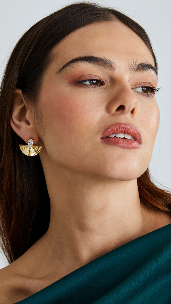 Celene Stud Earrings Large Gold Vermeil