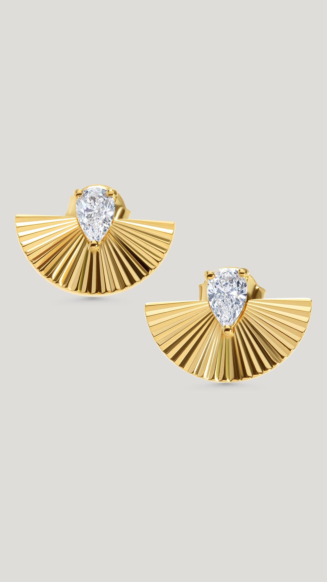 Celene Fan Studs 18K Gold Vermeil