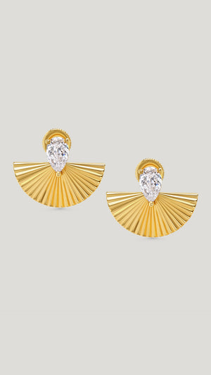 Celene Fan Studs Large 18K Gold Vermeil