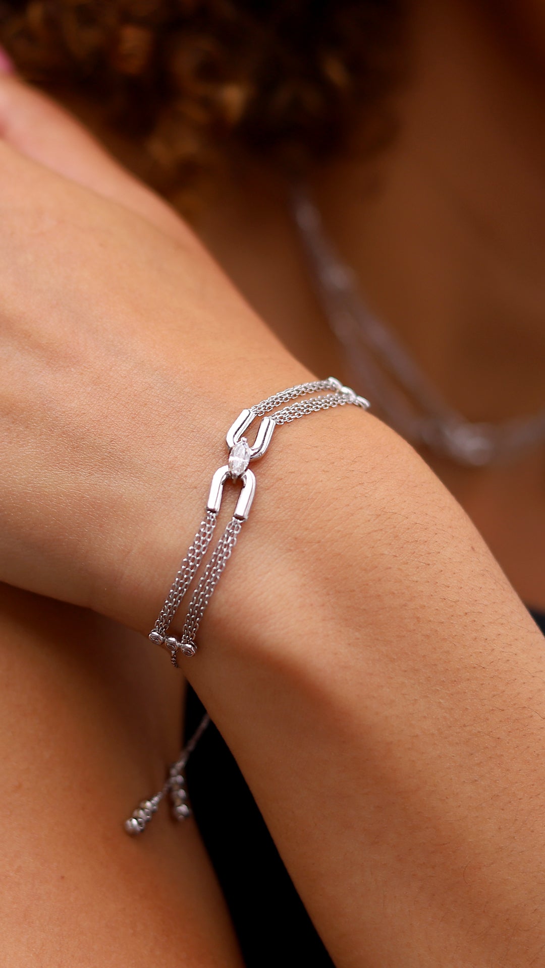 Stevie Bracelet White Gold Plated