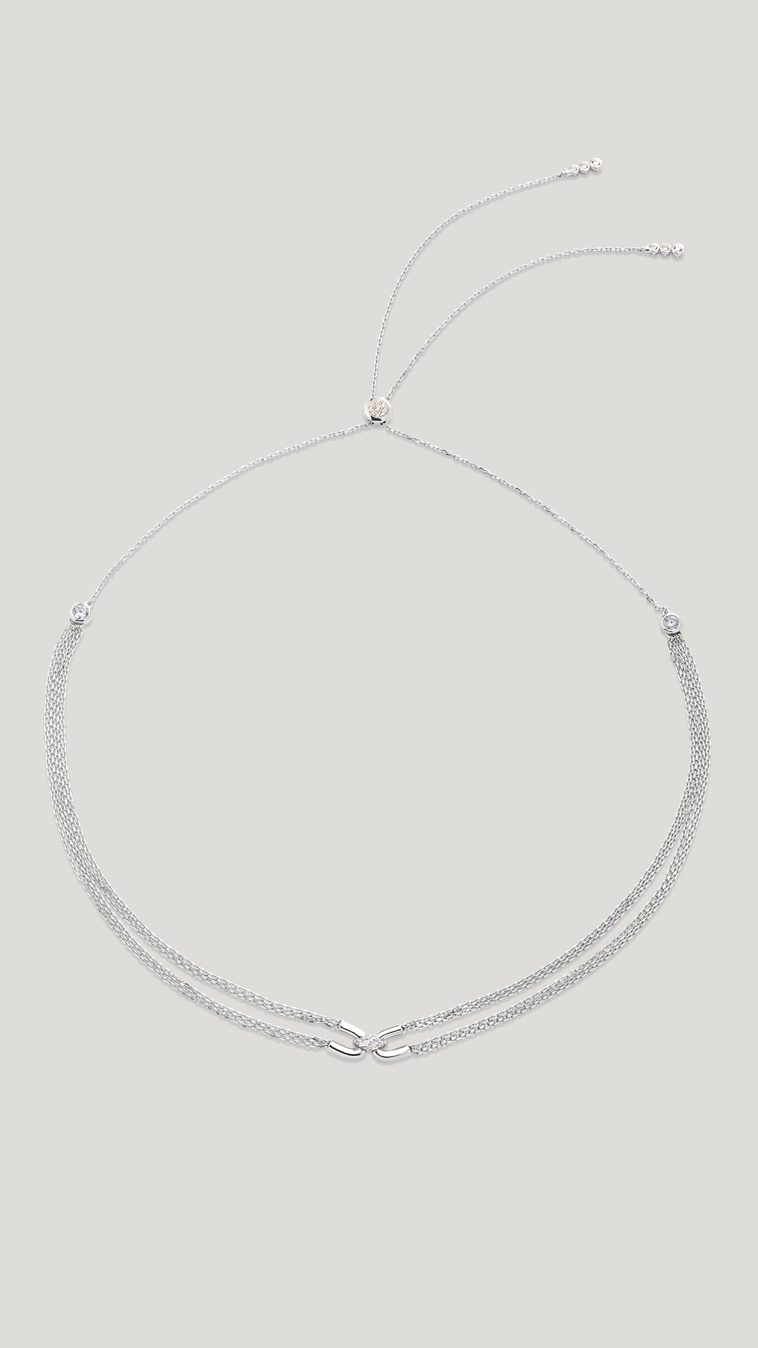 Cyndi Necklace White Gold Plated