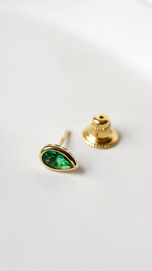 Danu Studs Emerald 18K Gold Vermeil
