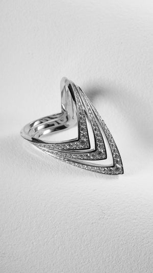 Delta Ring White Gold Plated