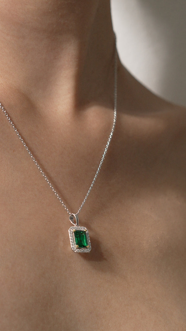 Eton Emerald Green Necklace Sterling Silver