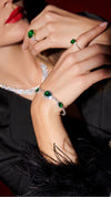 Eleanor pear stone emerald bracelet for women.