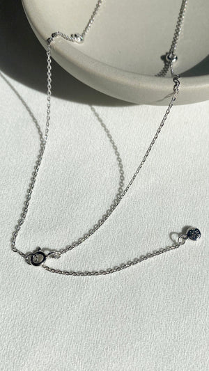 Emile Necklace White Gold Plated