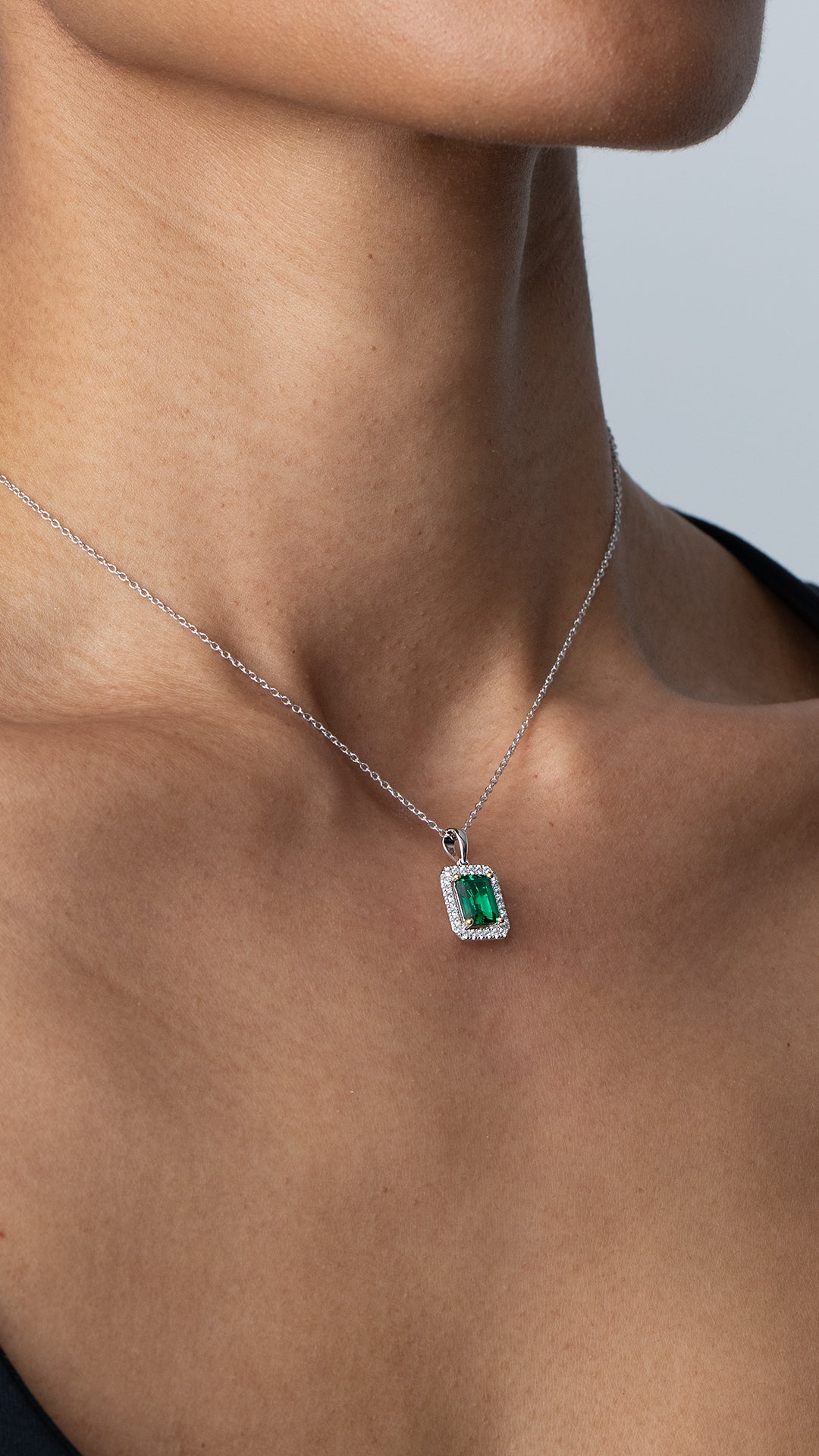 Eton Emerald Green Necklace Sterling Silver