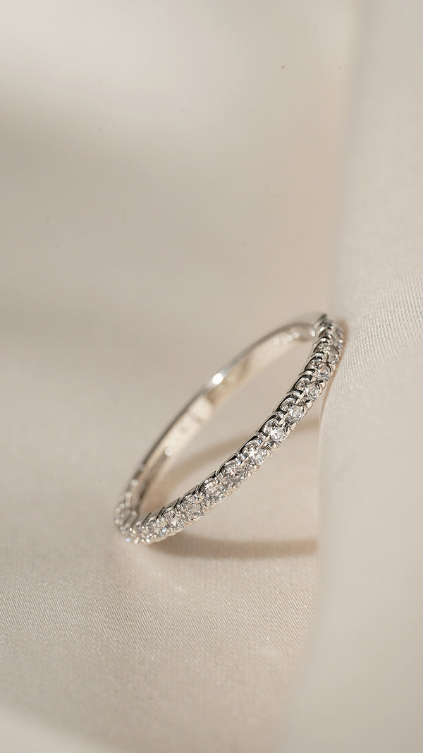 Fallon Half Eternity Ring 9K White Gold