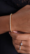 A timeless gold tennis bracelet from women with exquisite craftsmanship, designed for everyday elegance.