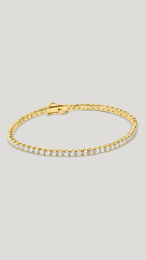 Francine Round Prong Tennis Bracelet 18K Gold Vermeil