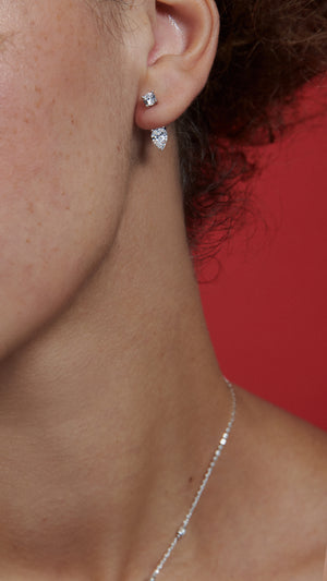 Front Row Ear Jacket White Gold Plated