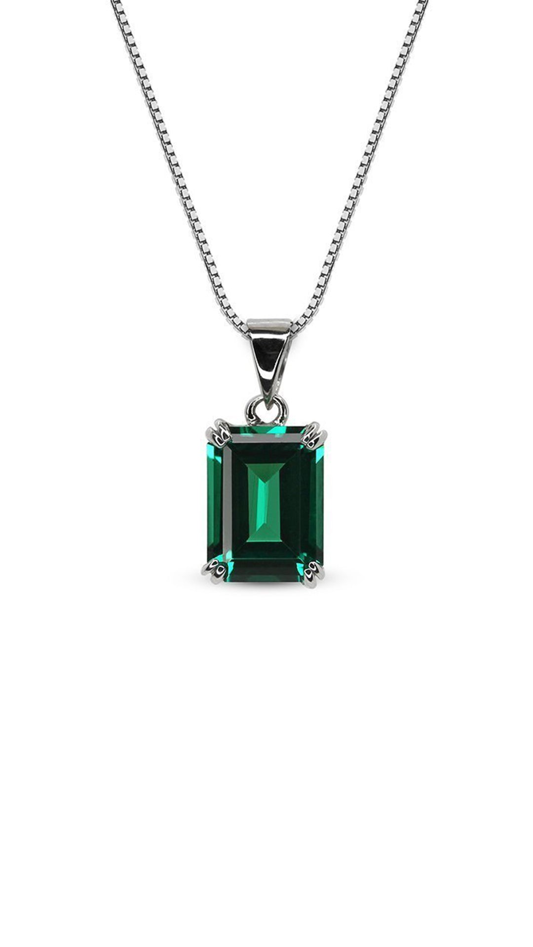 Fulton Emerald Green Necklace White Gold