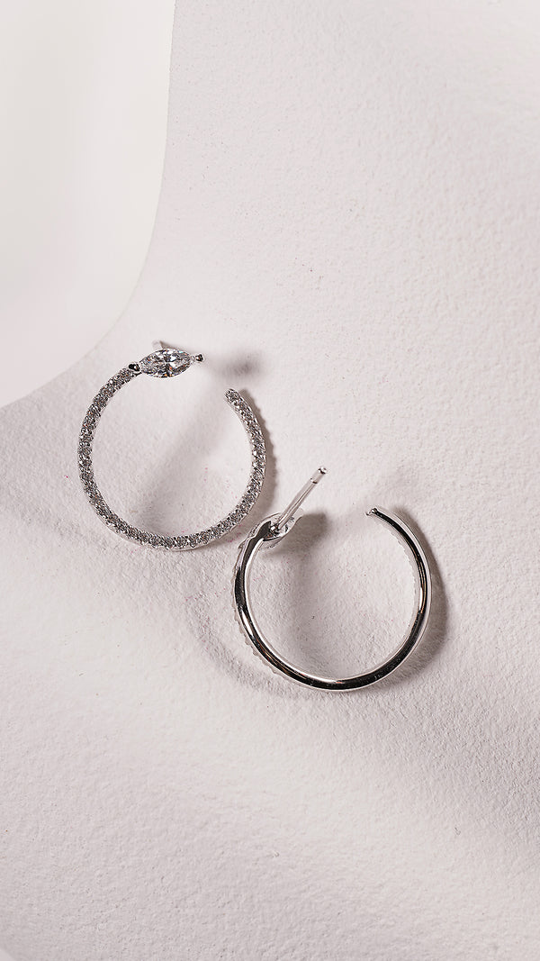 Gaea Hoop Earrings Sterling Silver