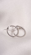 Gaea Hoops White Gold Plated