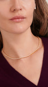 Gold vermeil on sterling silver skinny tennis necklace for women