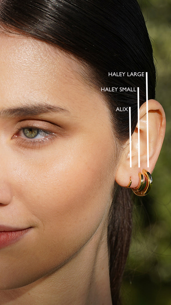 Haley Hoop Earrings Large Gold Vermeil