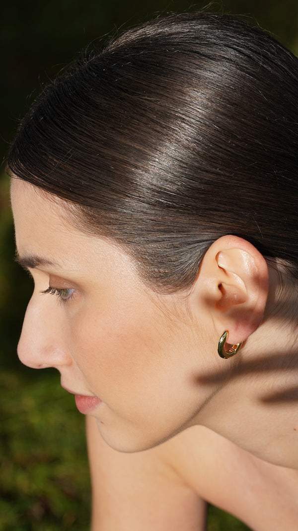 Haley Hoop Earrings Large Gold Vermeil