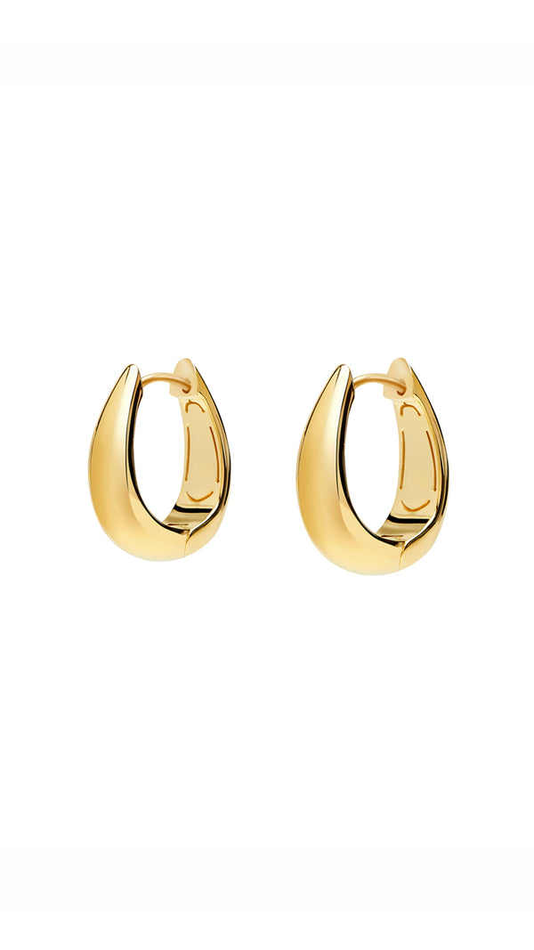 Hera Nude Hoop Earrings Gold Vermeil