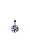 Hazel Four Prong Round Pendant White Gold