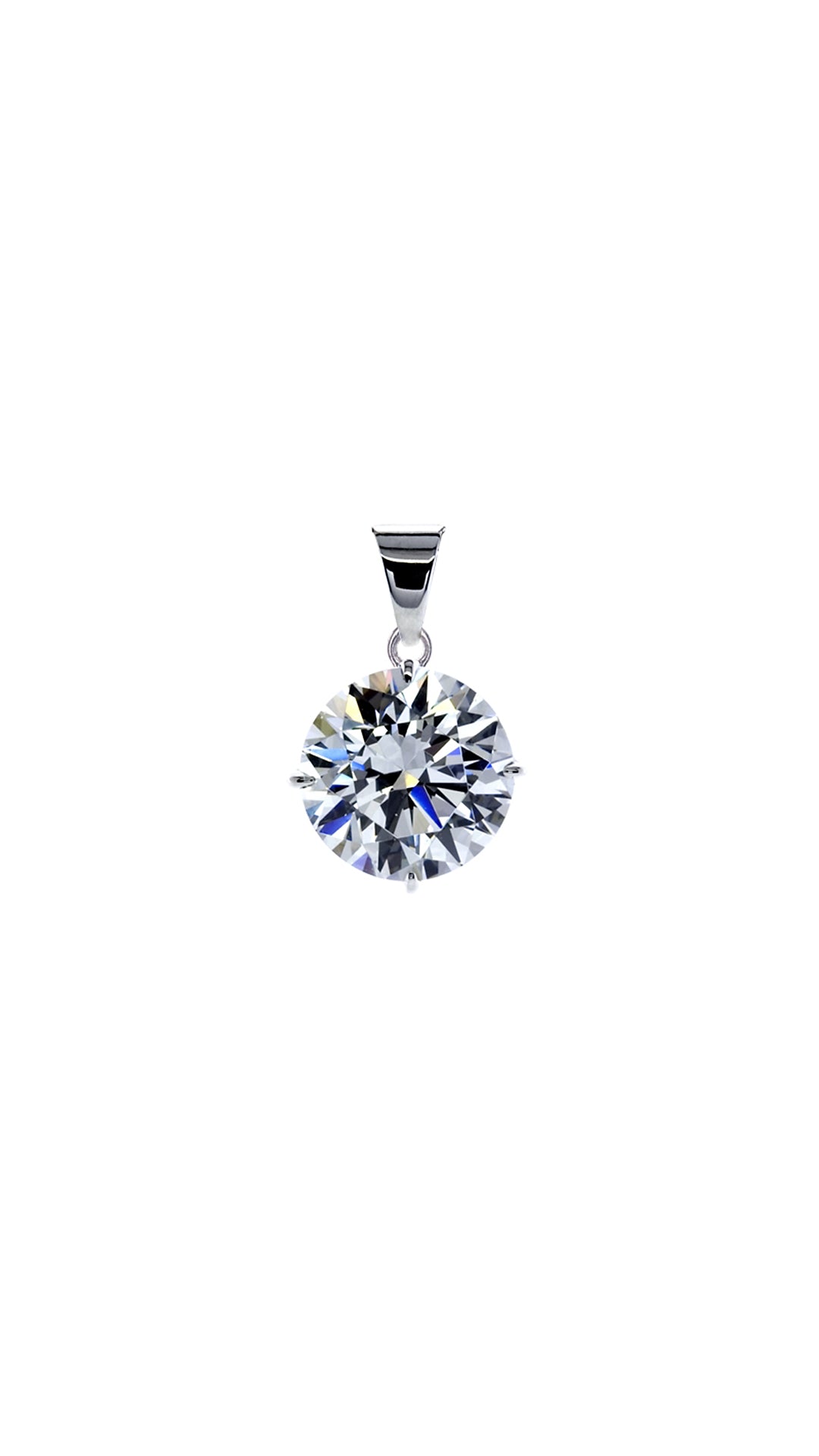 Hazel Four Prong Round Pendant White Gold