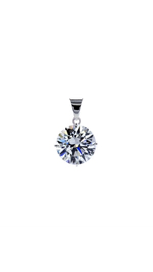 Hazel Four Prong Round Pendant White Gold