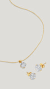 Hazel 9k solid gold necklace and stud earrings gift set for women