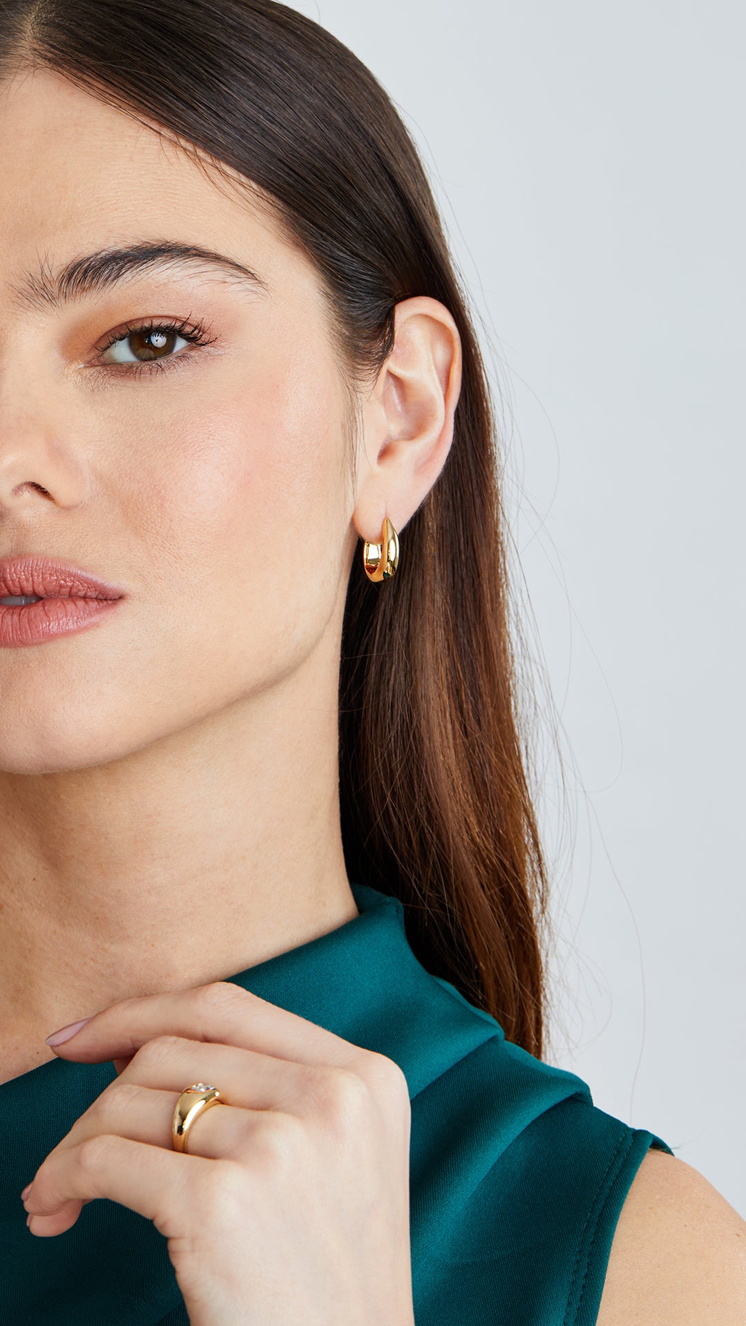 Hera Nude Hoop Earrings Gold Vermeil