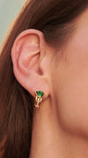 Jaia Earrings in Emerald for women 18K Gold Plated 