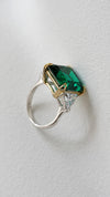 Jessica Emerald Green Ring 9K White Gold