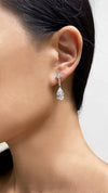 Kendall Round & Pear Drop Earrings White Gold Plated