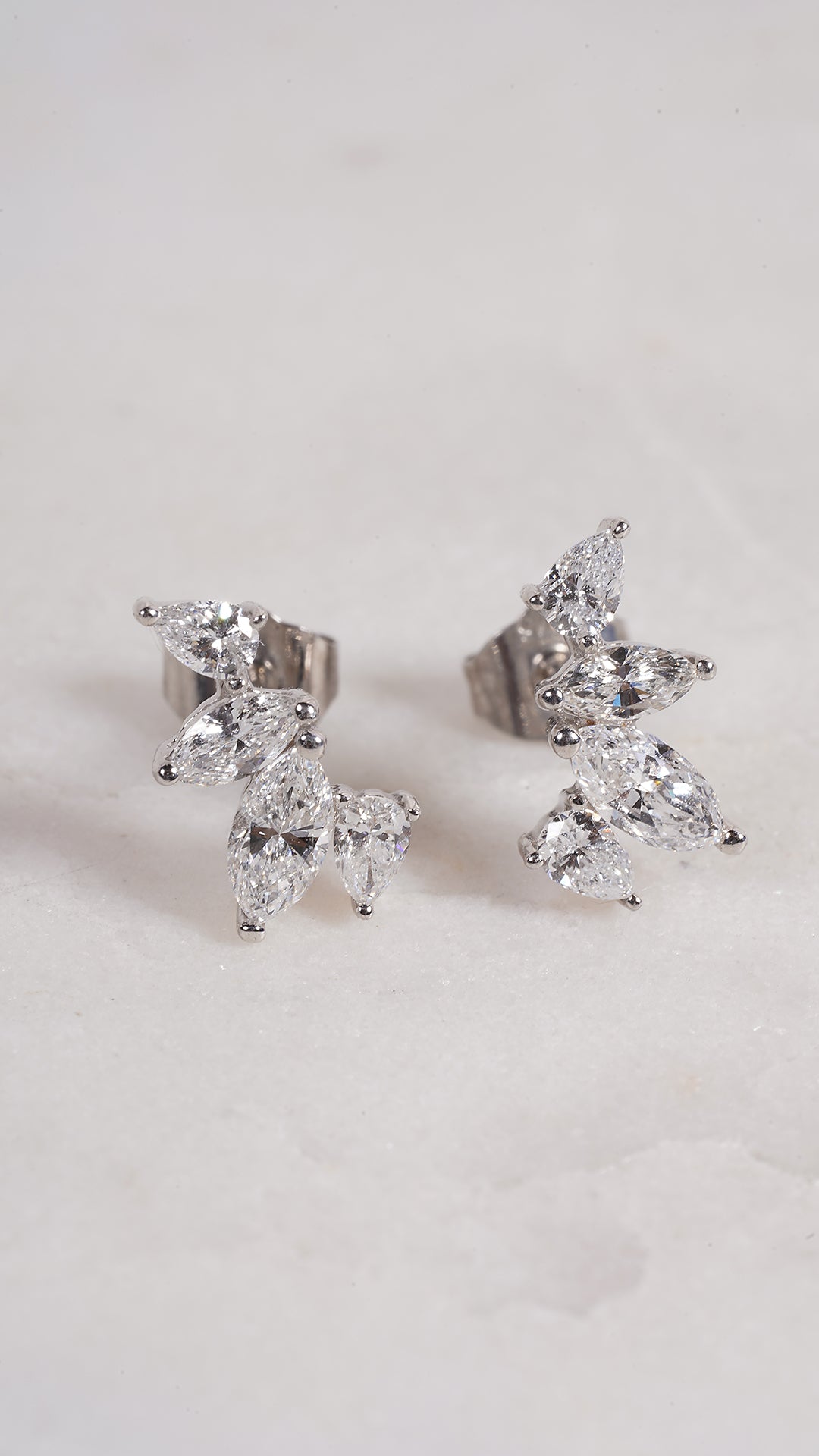 Kira Stud Earrings 9K White Gold