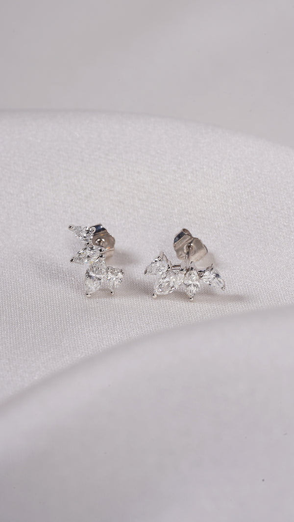 Kira Stud Earrings 9K White Gold