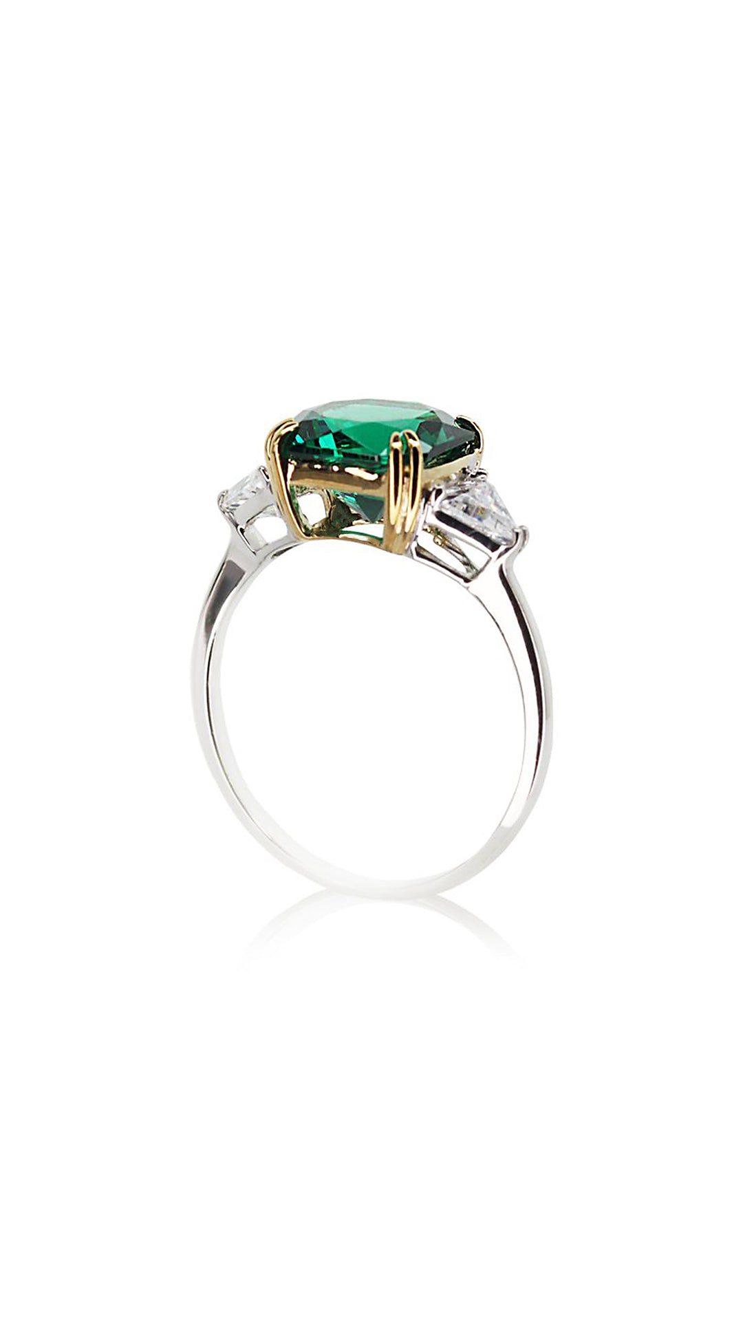 Leyton Flanders Emerald Ring White Gold Plated