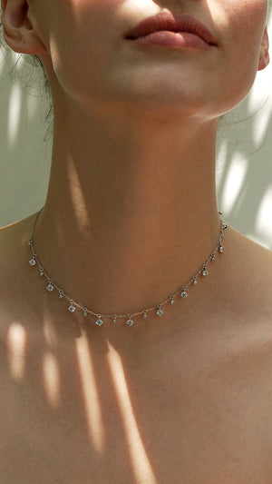 Lisbet Necklace White Gold Plated