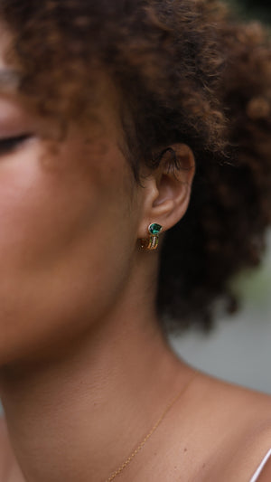 Jaia Earrings Emerald Green Gold Vermeil