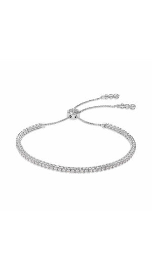 Slider sterling silver tennis bracelet for women.