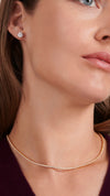 Gold vermeil diamond look tennis necklace for women 