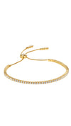 Gold adjustable tennis bracelet for women