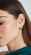 Zeta Stud Earrings Emerald Gold Vermeil