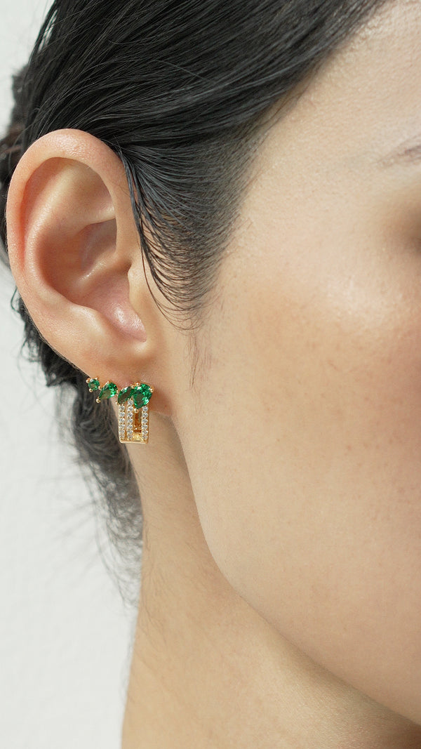 Luanne Emerald Green Earrings Gold Vermeil