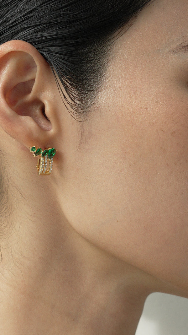 Luanne Emerald Green Earrings Gold Vermeil